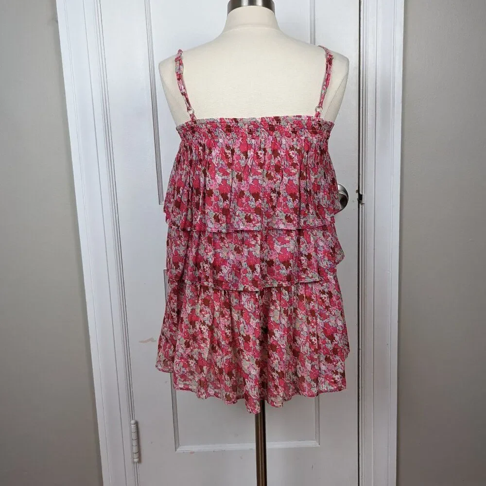 Free People | Talia Tunic Floral Ruffle Top Size Small NWOT